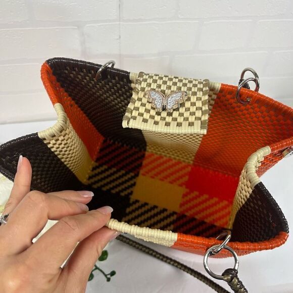 Mexican Hand Woven with Plastic Shoulder Bag - Picture 13 of 15